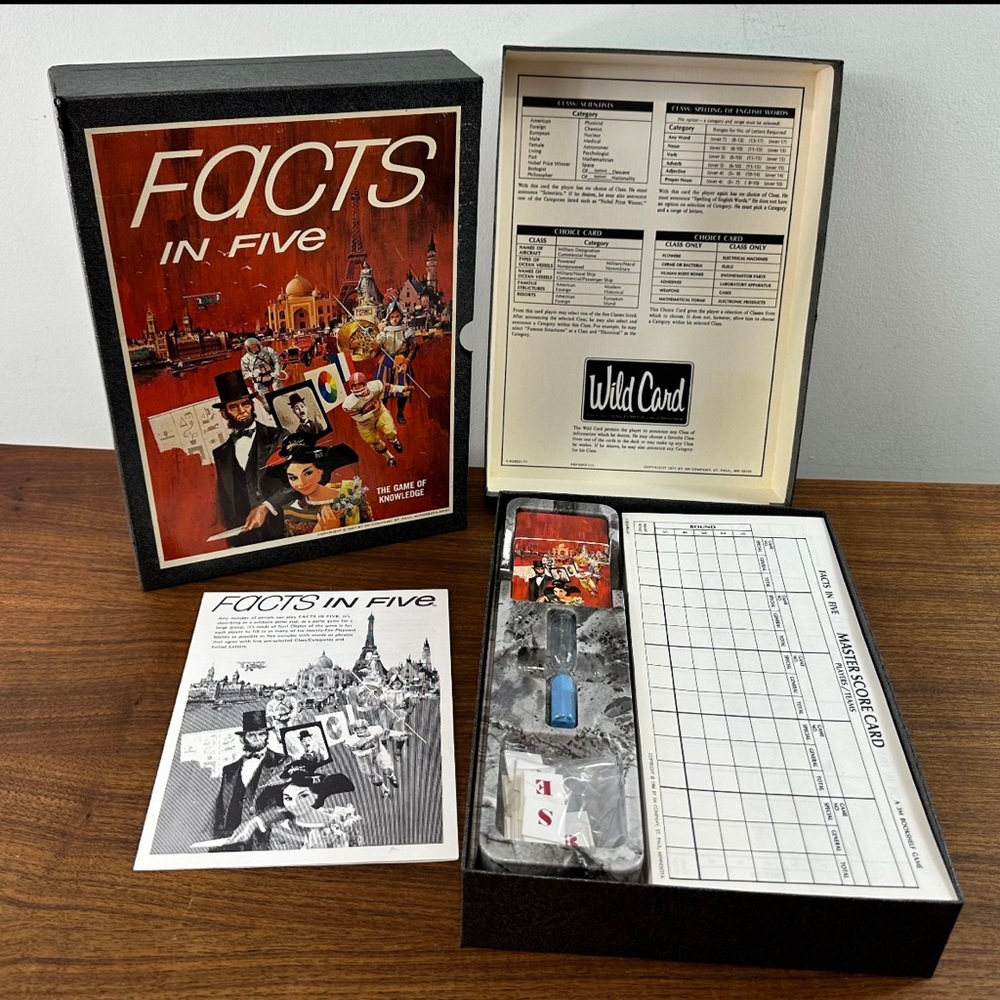 🧠 Vintage 1967 “Facts in Five” – The Game of Knowledge by 3M Bookshelf Series